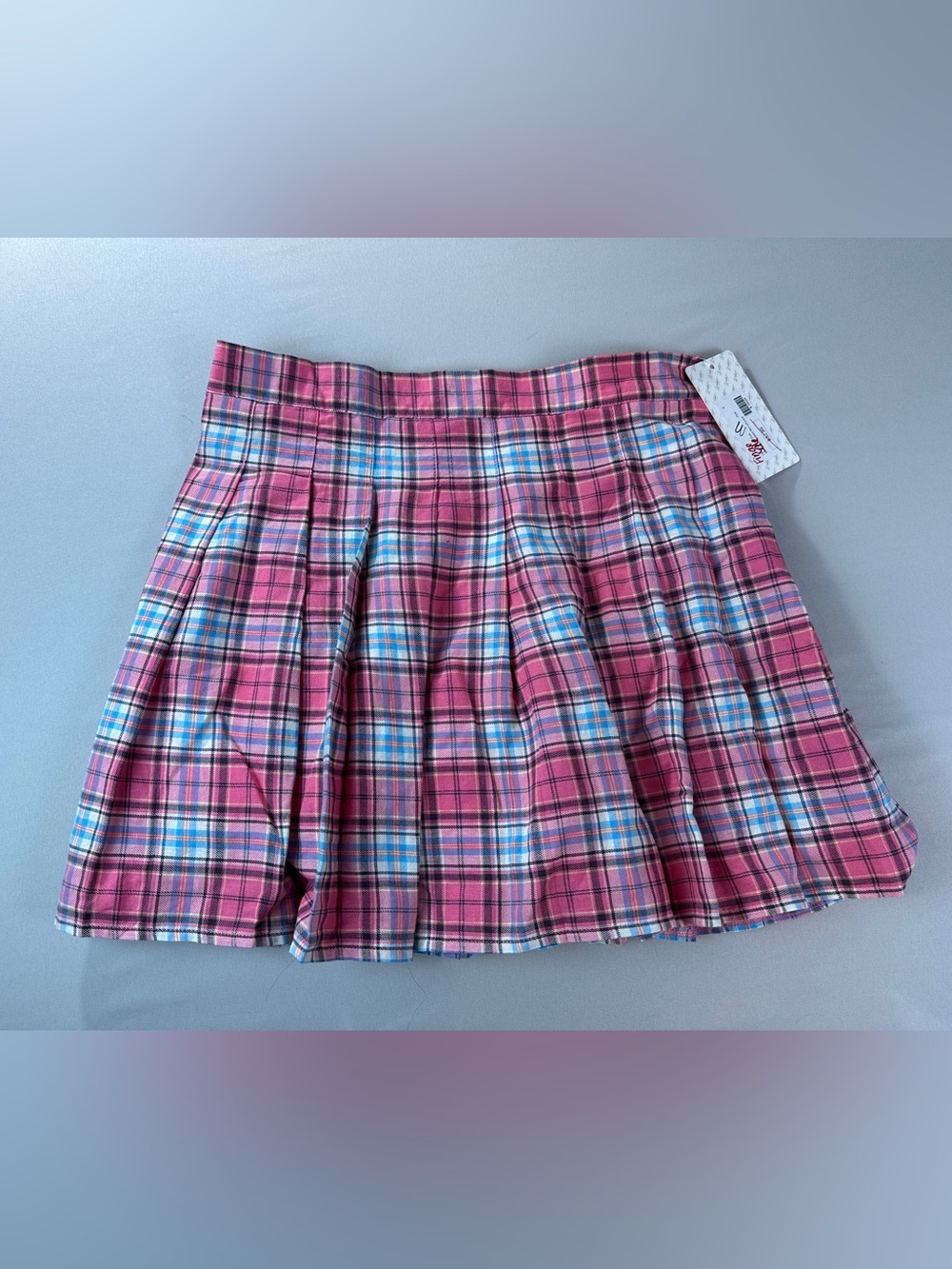 NWT Wildcat Skort Skirt Pink Plaid Pleated Medium Schoolgirl